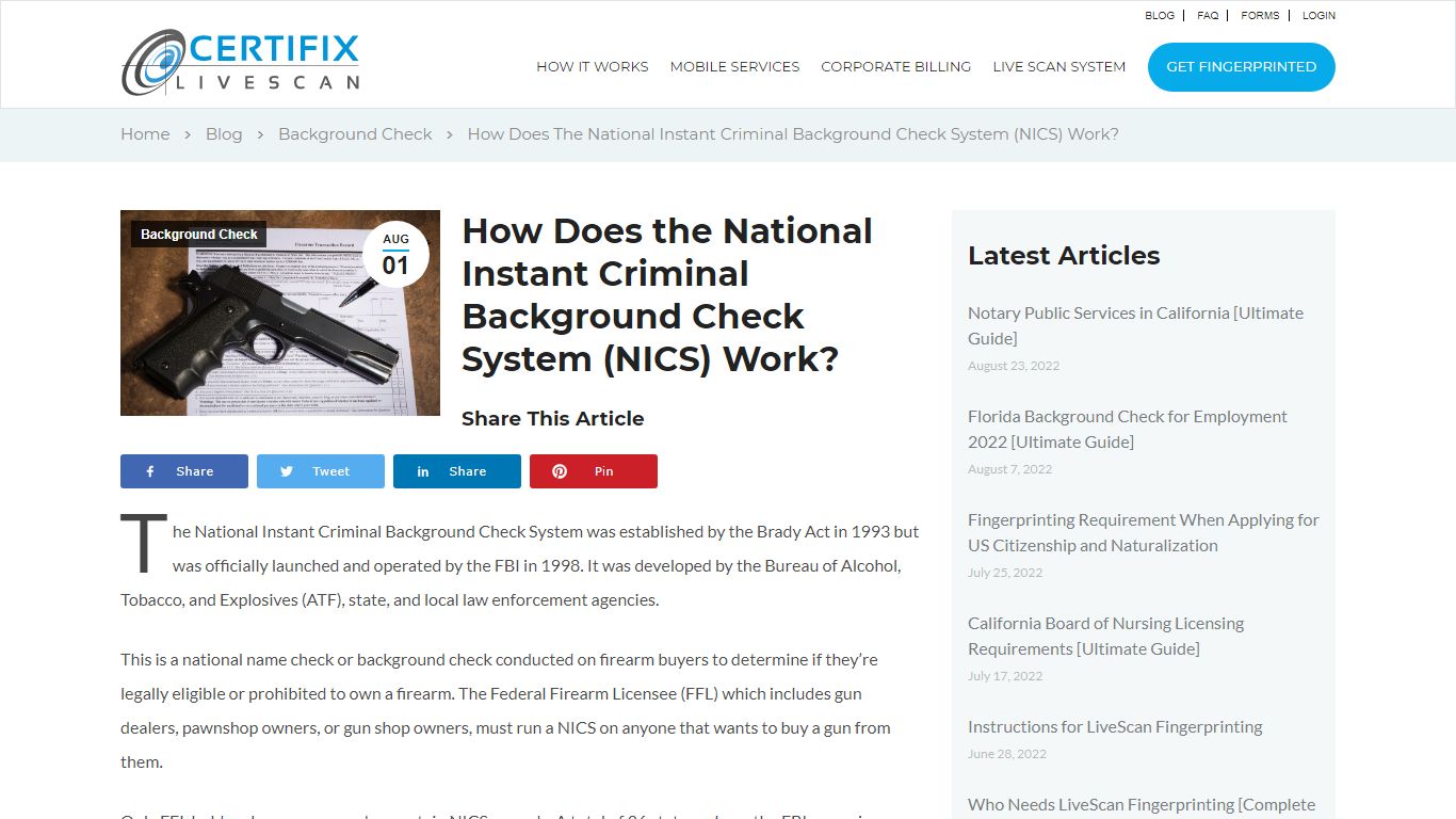 How Does the National Instant Criminal Background Check System (NICS) Work?